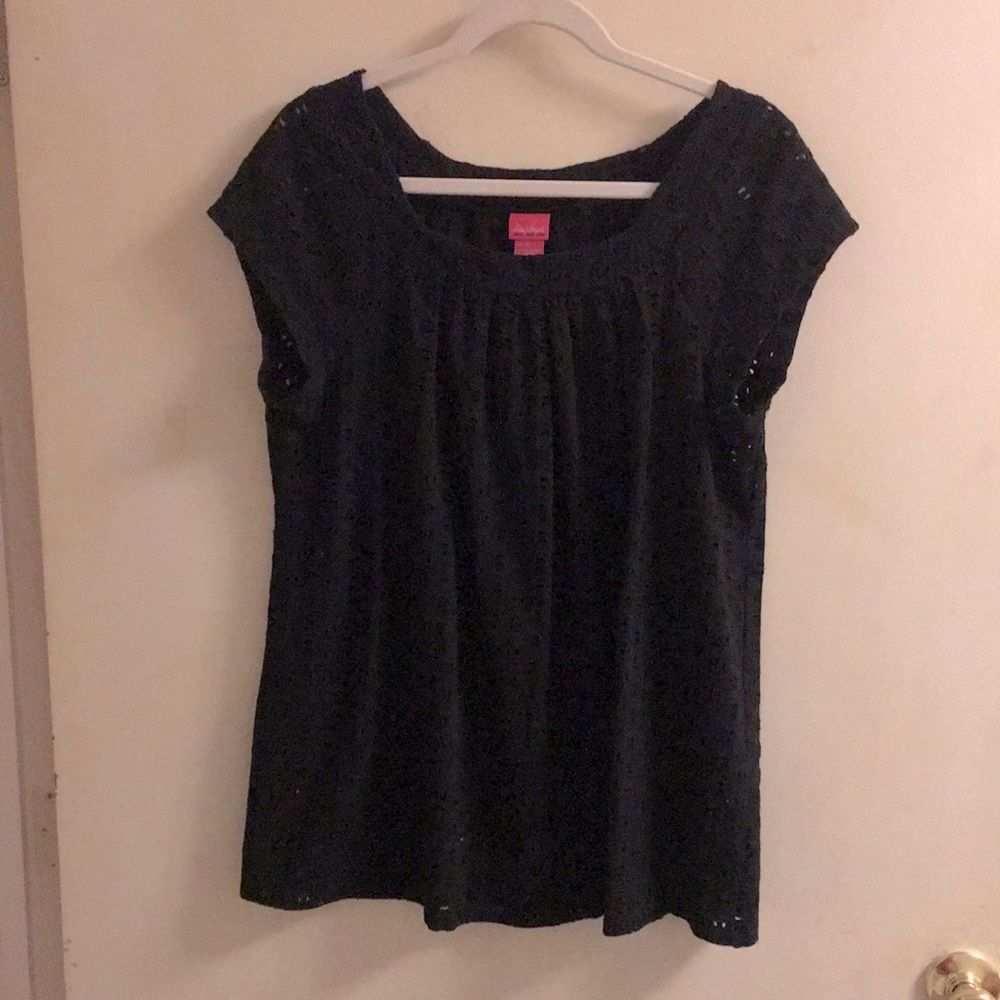 Black eyelet top